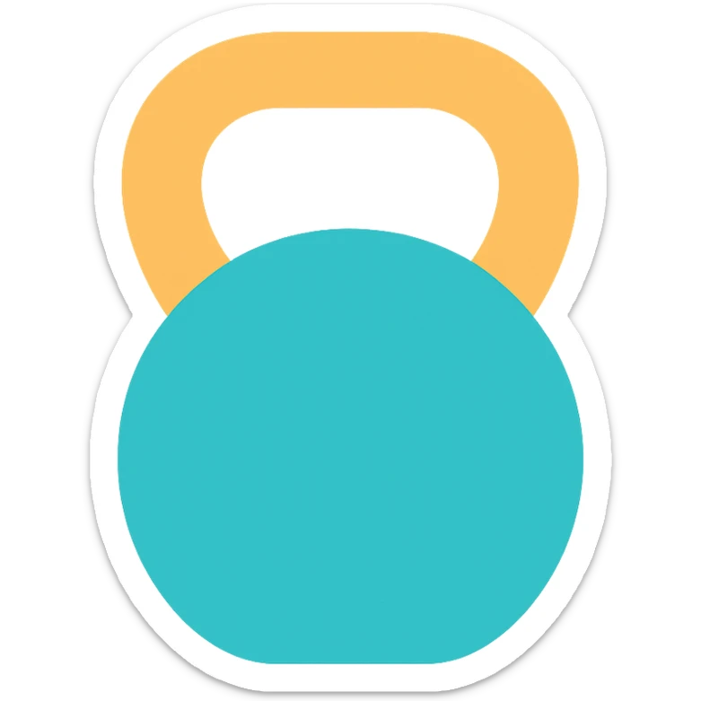 Convert this outline icon of a gym dodger to a color icon, keep the gym dodger theme, maintain a simple and clear design, use vibrant but not yellow colors. sticker