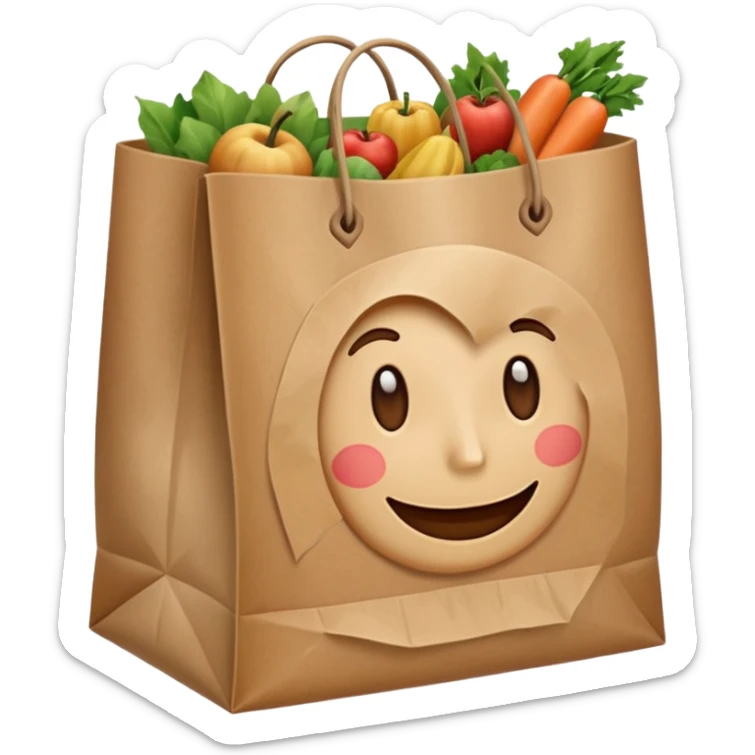a bag of groceries, no picture on the bag sticker