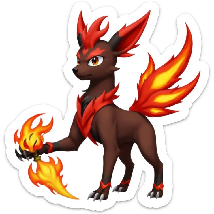 Darkrai-Scizor-Flareon-Houndoom-fusion with fiery horns and a Mohawk  sticker