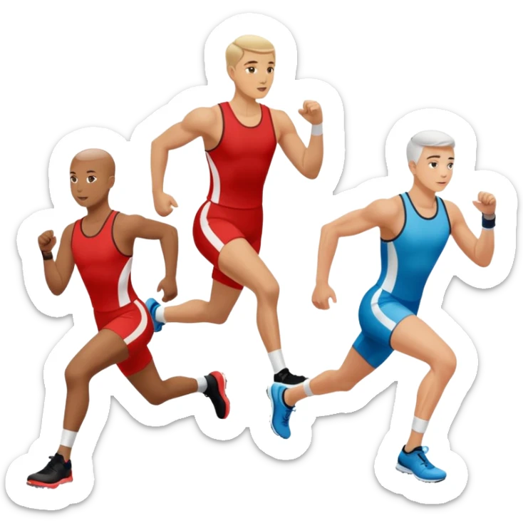 des athletes handicapé avec des protheses de jambes qui font du handisport sticker