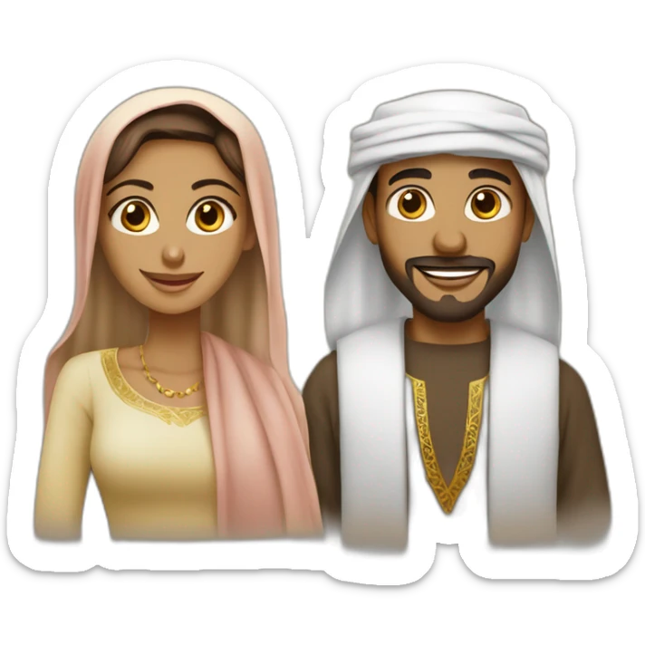 couple musulman homme africain femme arabe sticker