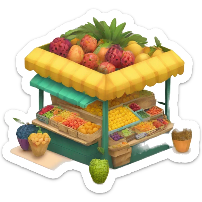 Colorful Fruit stand sticker