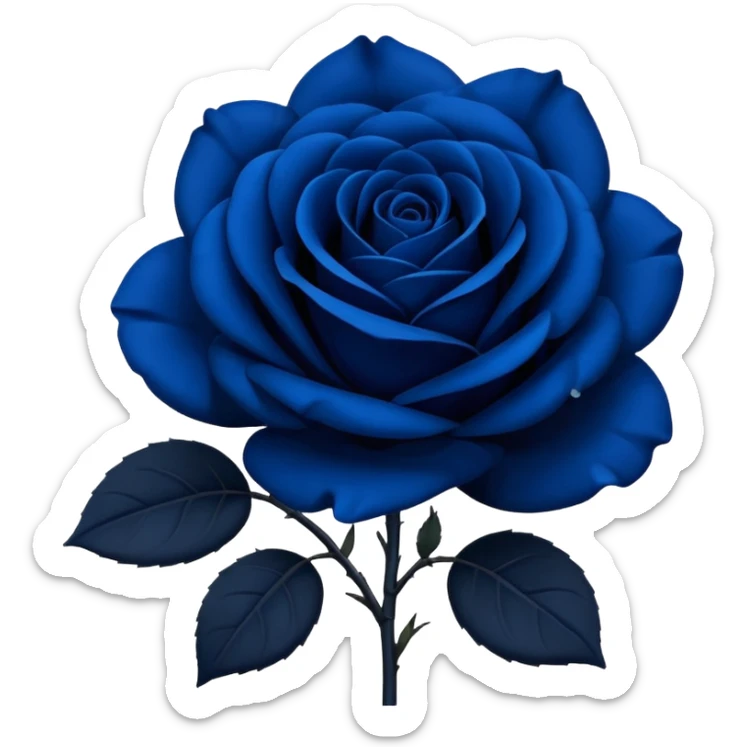 only Dark blue rose with a black stem sticker