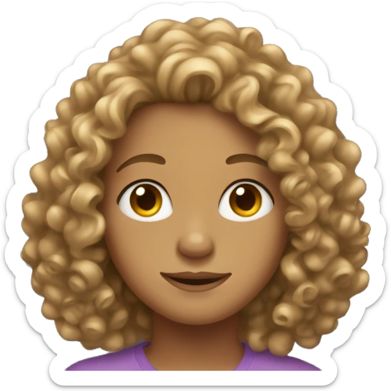Tan curly hair teen sticker
