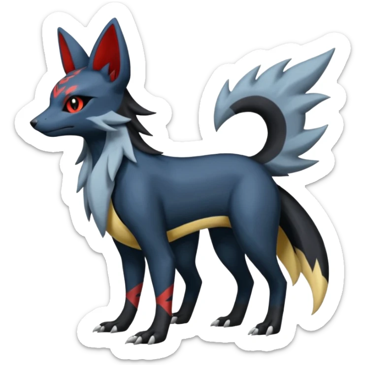 Salandit-Zorua-Nargacuga-Umbreon-Silvally-fusion (full body) sticker