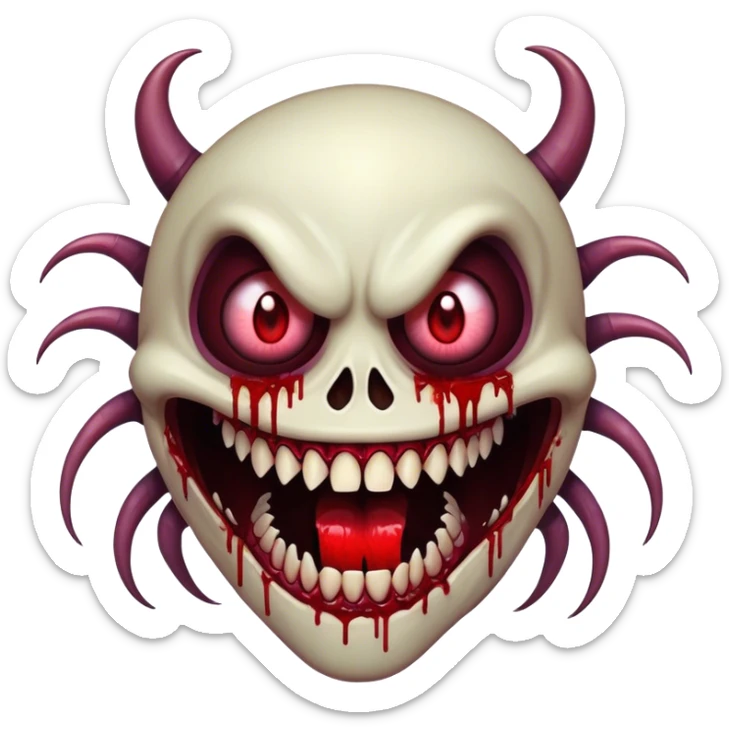 Scary exe sewerslvt monster scp with long teeth blood (no face)!!! glitch eyes glitch mouth  sticker