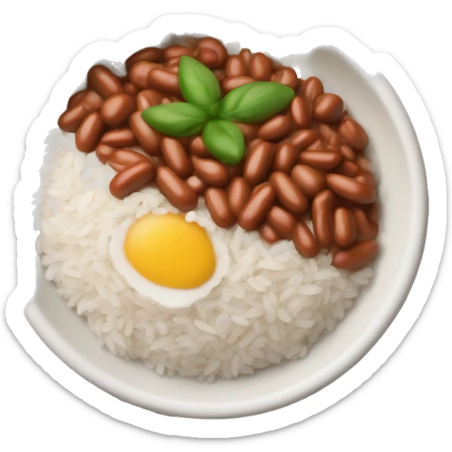 Puerto Rican dish “arroz con habichuelas” which is white rice and beans sticker