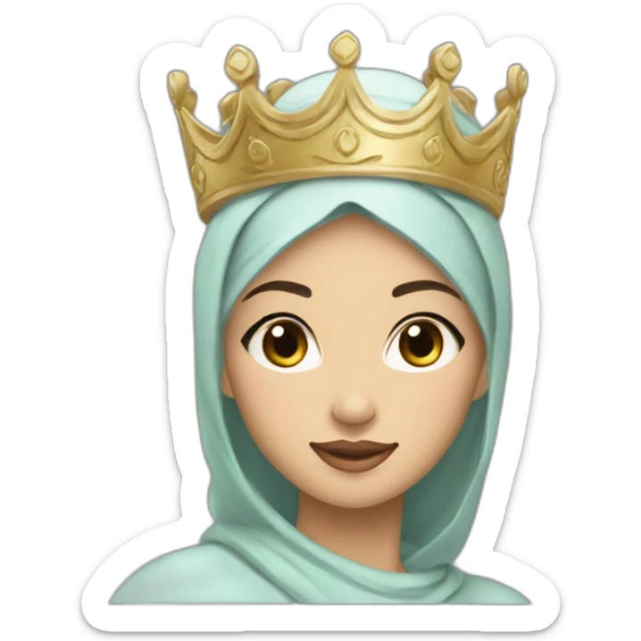 The most beautiful Asian princess witho a crown with the inscription Ayana, wearing hijab sticker