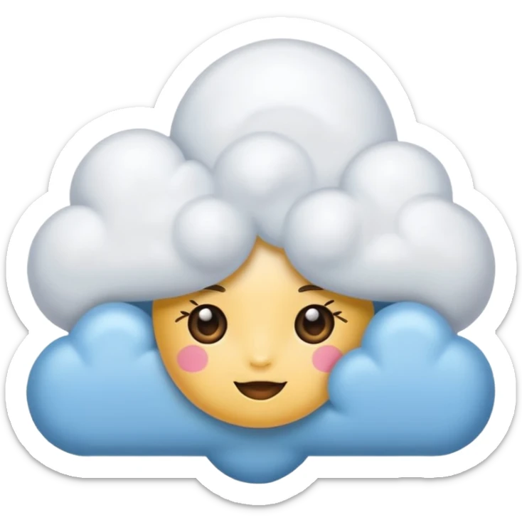 hazme una nube cute para mi tiendas de variedades femenina sticker