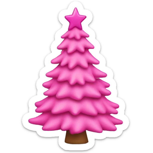 Pink Christmas tree sticker