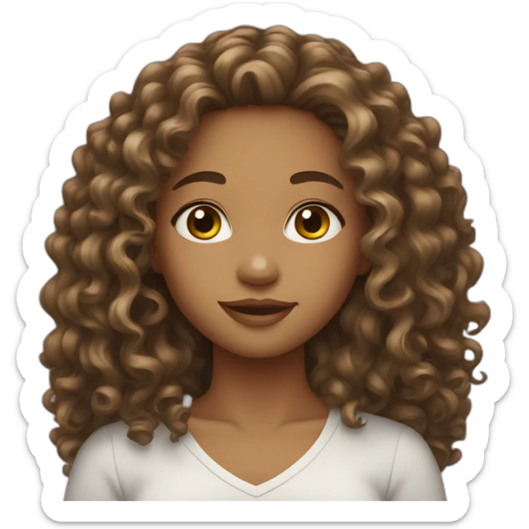 girl long curly hair sticker
