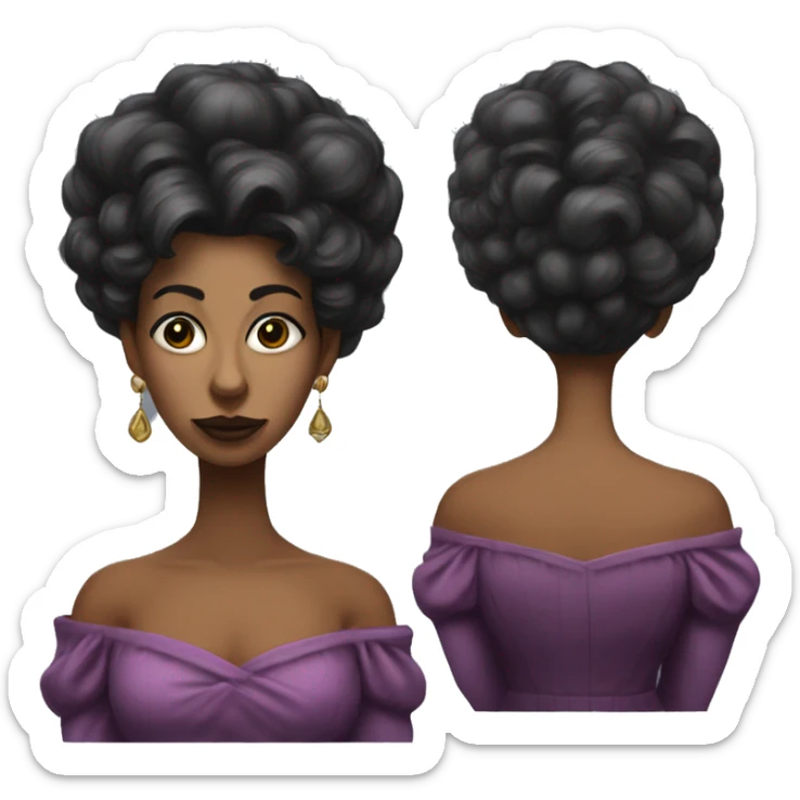 vil woman with a paeche in one eye and a bouffant hairstyle sticker