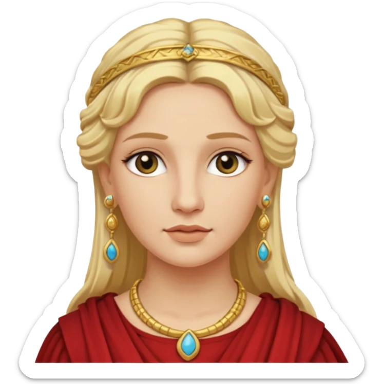 Ancient Roman woman with earrings and blonde hair sticker