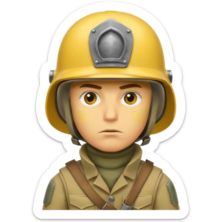 Soldier just face no body generic yellow skin with a gunner helmet that has NO FUCKING ISIGNIA ON THE HELMET sticker