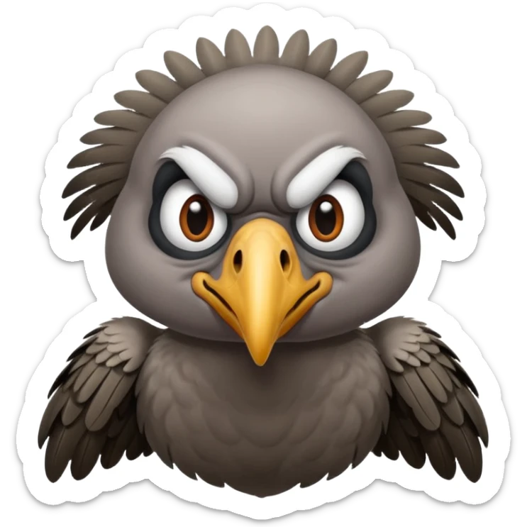 vulture - kind of menacing but in a funny comical way - can the vulture be making a face? sticker
