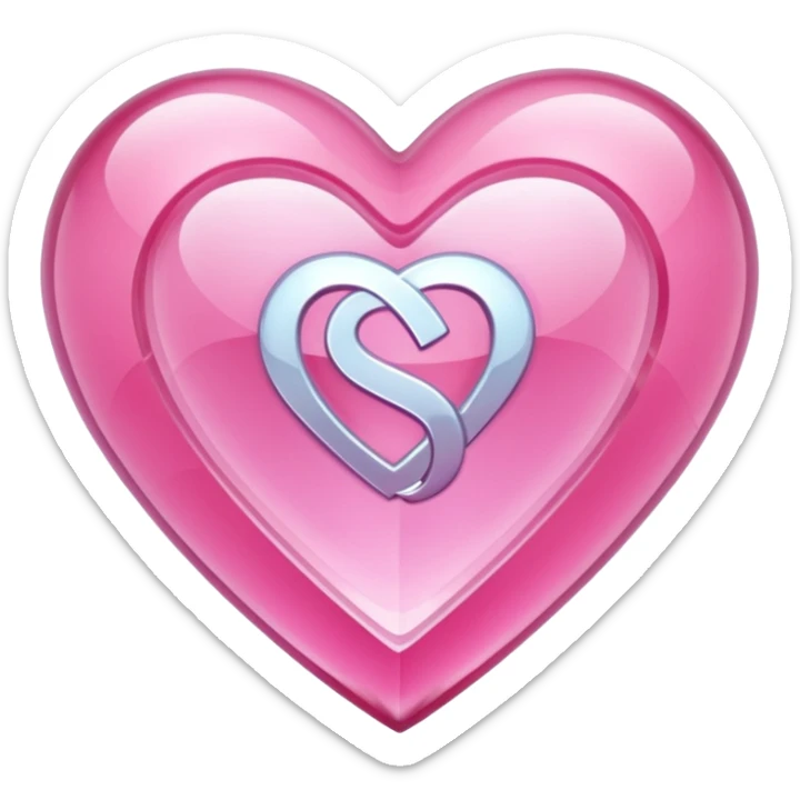 Pink heart shaped crystal with a $ carved in the center of the crystal. sticker