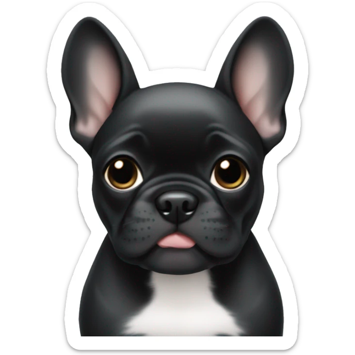 Black Frenchie puppy sticker