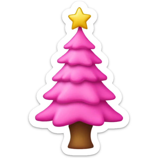 Pink Christmas tree  sticker
