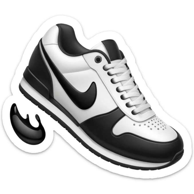 3D Apple-style emoji of a sneaker pressing on the ground, leaving a clear shoe print under it. Rounded, glossy, smooth, soft shadows, white background.

 sticker