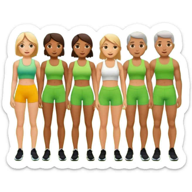 Ein Gruppenkurs der in einem grünen Park stattfindet im Sommer. sticker