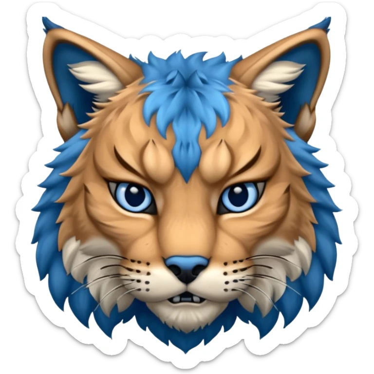 Tête de lynx : très très très féroce et très méchant et tout bleu sticker