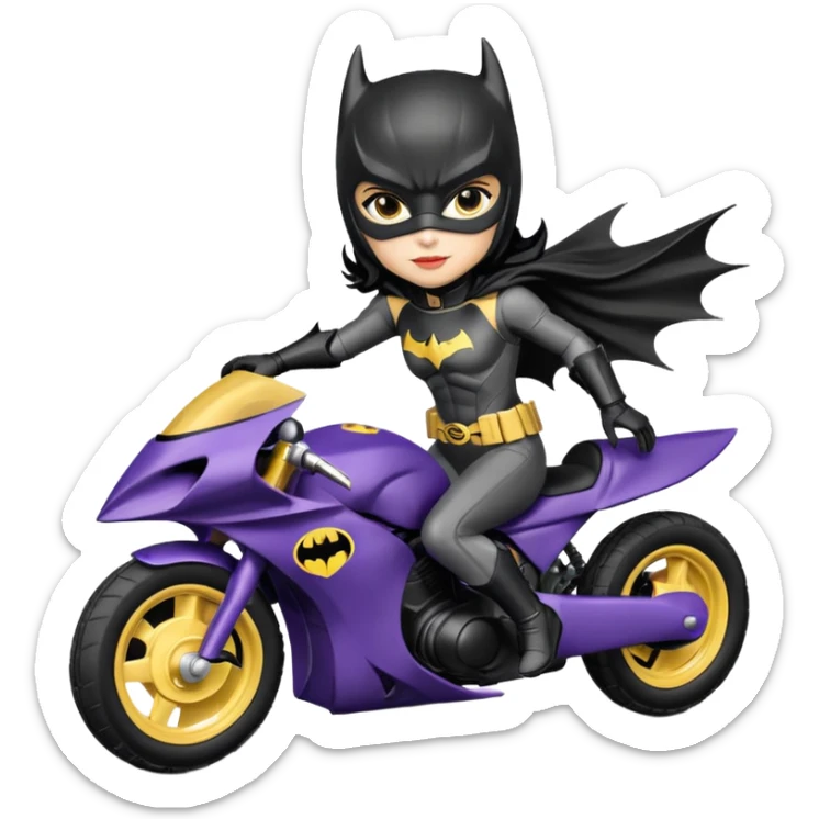scale racing sexy fitted Batgirl’s heroic armor midnight-colored tight outfit 1970’s tv style dark knight stealthy accurate sporty safe plush deluxe off-road pursuit drifting F1 car lexus (black hair, shoulders back against seat) rally sticker