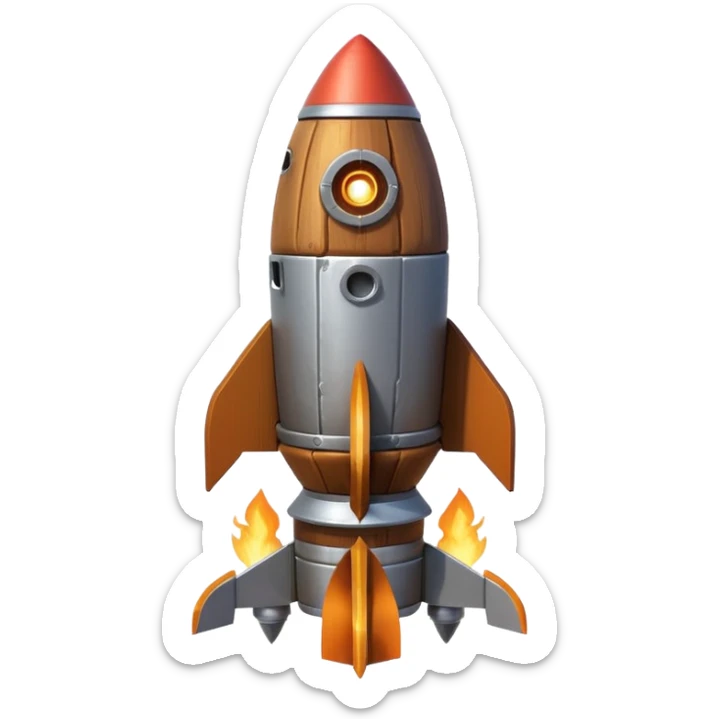 A Rocket Made Of Wood And Scrap Metal In A Clash Of Clans Aesthetic sticker