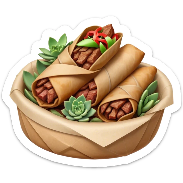 Gyros Cinematic Realistic Gyros Dish Emoji, depicted as succulent, spiced meat wrapped in paper for easy handling, rendered with lifelike textures and dynamic, warm lighting. sticker