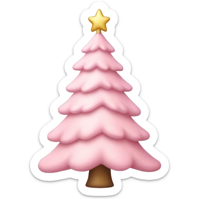 pastel pink christmas tree sticker