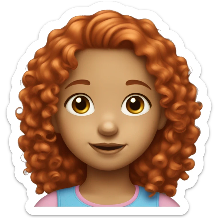  Little girl with red curly hair 2 years old blue eyes sticker