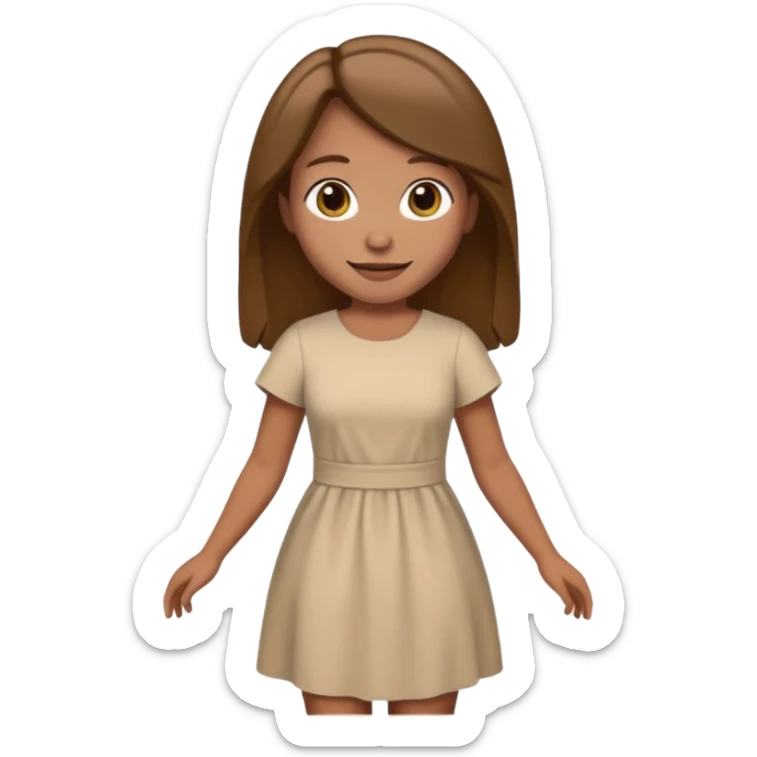 fullbody Lazarus's sister, Jesus's friend, brown hair, beige dress, normal emoji style, walking sticker