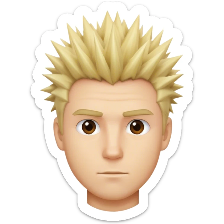 blonde male hair spiky textured top with natural volume sticker