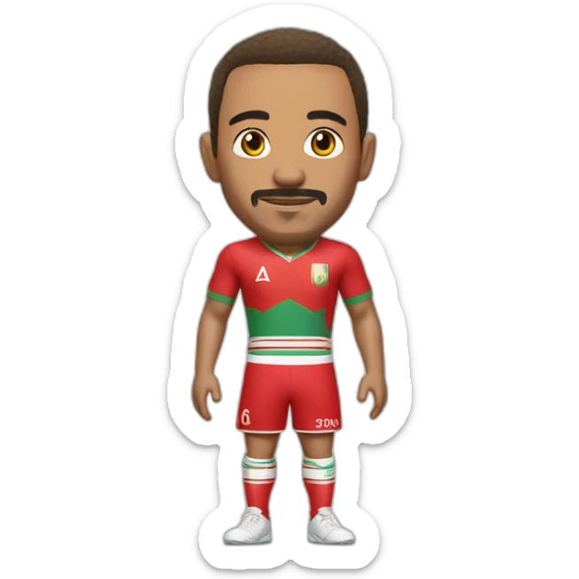 Ronn Aldo avec un maillot du Maroc et avec écrit 69 au milieu du maillot  sticker