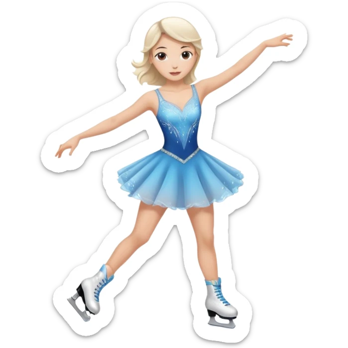 buz pıstının ustunde kayan,yarısma ıcın elbıse gıymıs ve artıstık hareketler yapan kadın emojısı  sticker