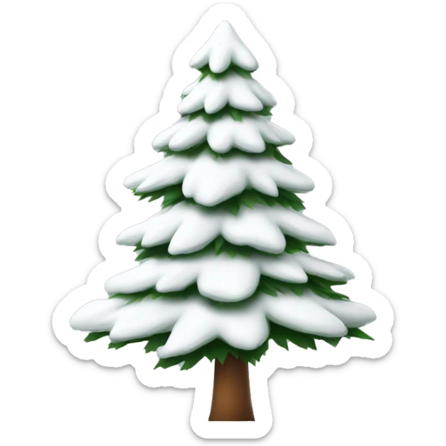  actual white fir christmas tree isolated.  sticker