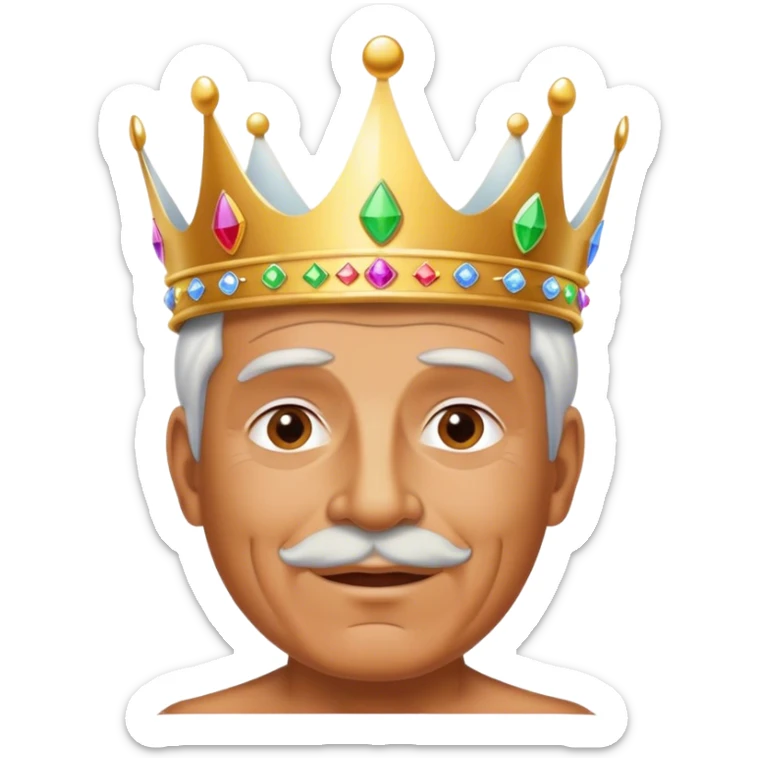 Pelado de 63 años Gay usando una corona que dice: “Soy Gay”. sticker