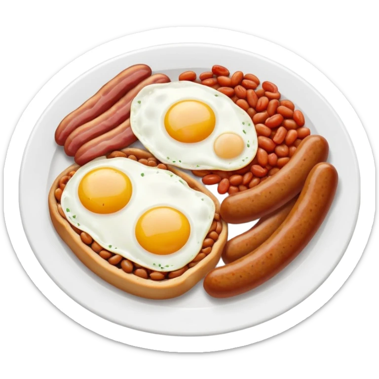 full English breakfast, minimal details, bold outline, fits a GTA inventory slot sticker