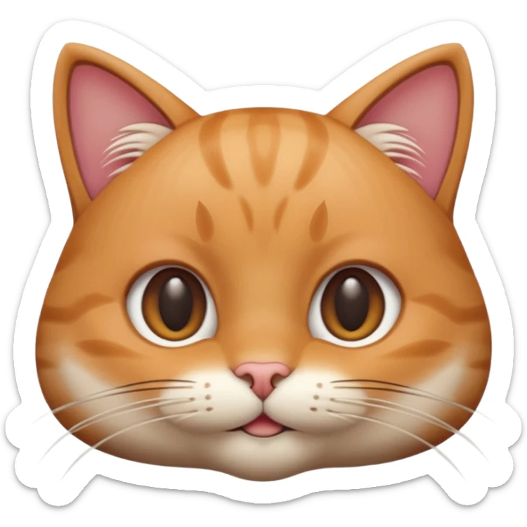 A 3D cartoon close-up of a cat’s face showing detailed whiskers, soft fur texture, warm lighting, shallow depth of field, realistic Memoji-style rendering. sticker