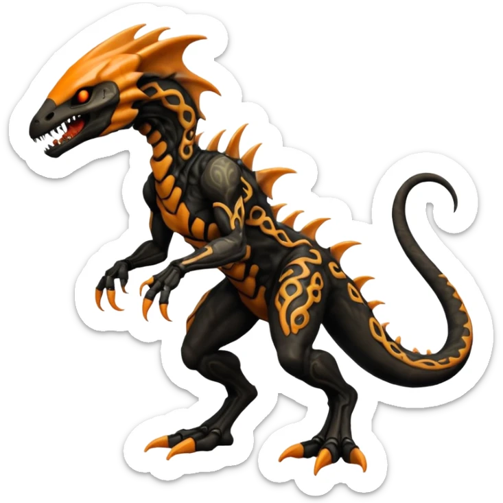  Venom-Marowak-Salandit-Xenomorph-hybrid-fantasy-creature (full body) with patterns sticker