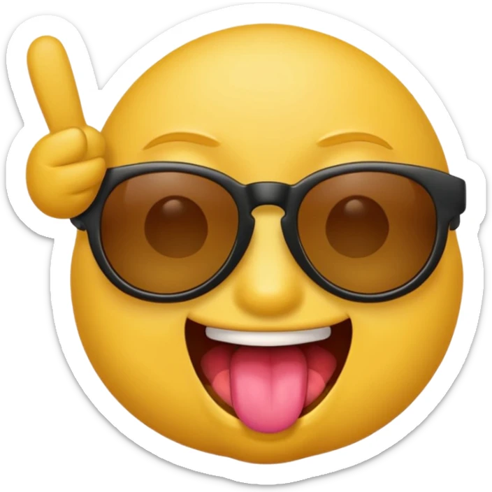 Fassa um emoji simples aquele da carinha amarelo de óculos escuro dando uma língua bem ofensiva e mostrando o dedo do meio da mesma forma sticker