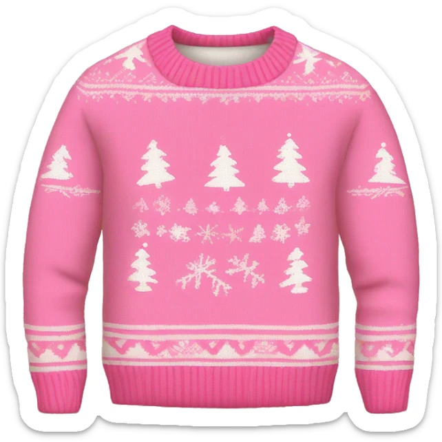 pink ugly Christmas sweater sticker