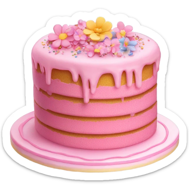 Pink cake sticker