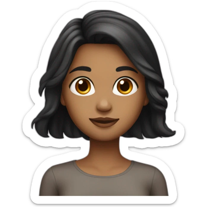 Birthday girl with black long hair and wheatish skin tone sticker