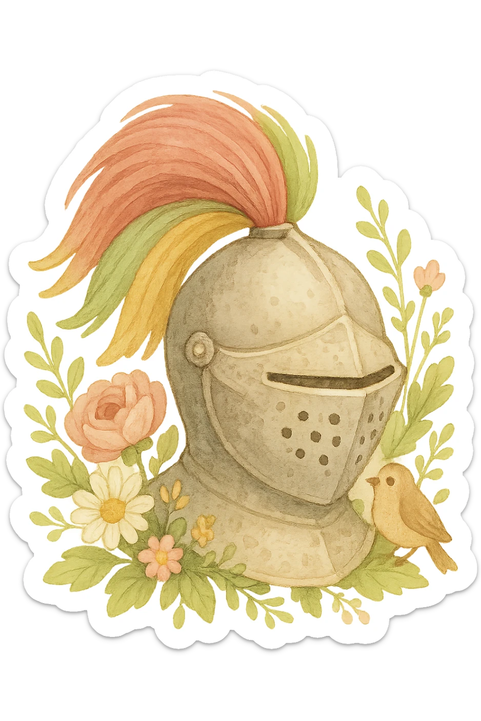 a cute cottage core re-interpretation of the AOEII logo with a transparent background, suitable as an icon sticker