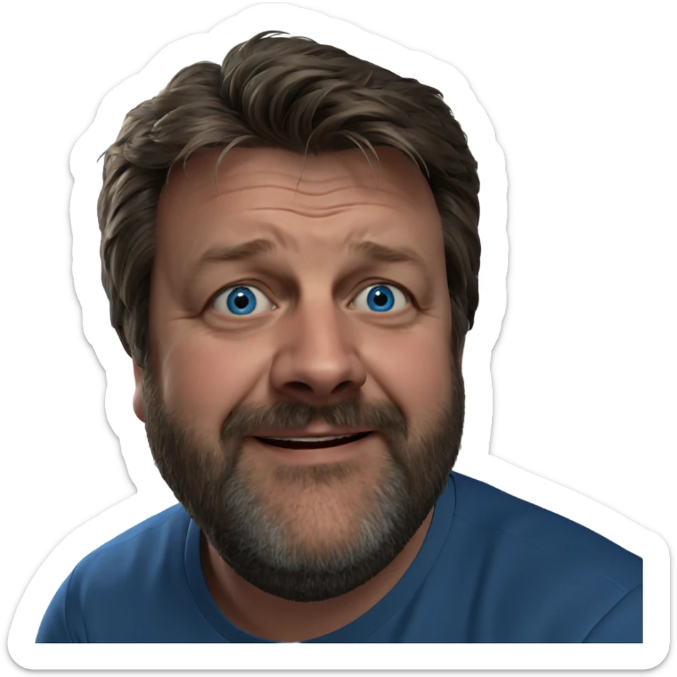 man with blue eyes portrait sticker