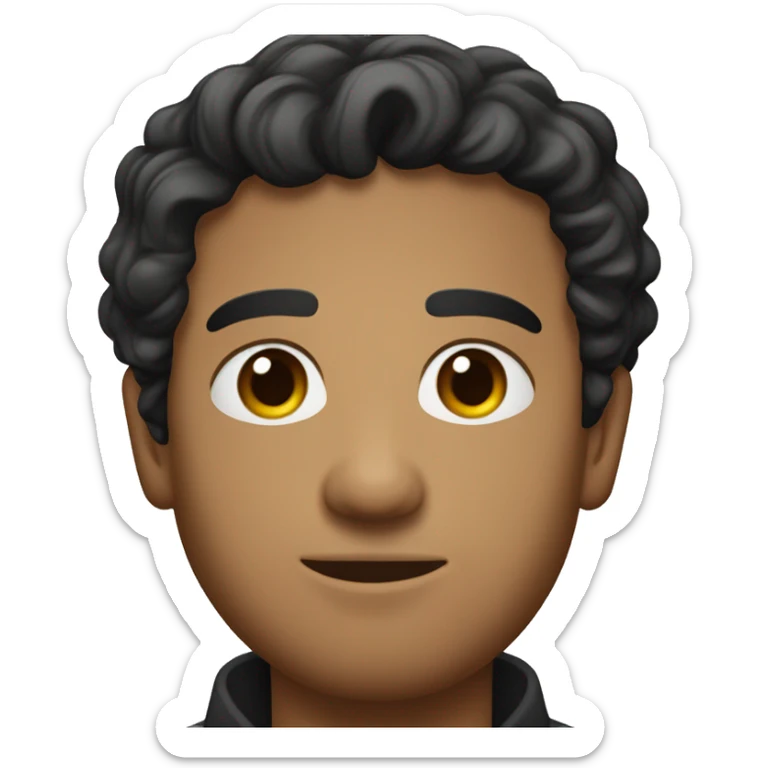25-year old latino with black eyes and short wavy hair wearing something a french guy would wear sticker