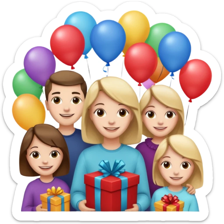 Birthday Ballons gifts friends and family  sticker