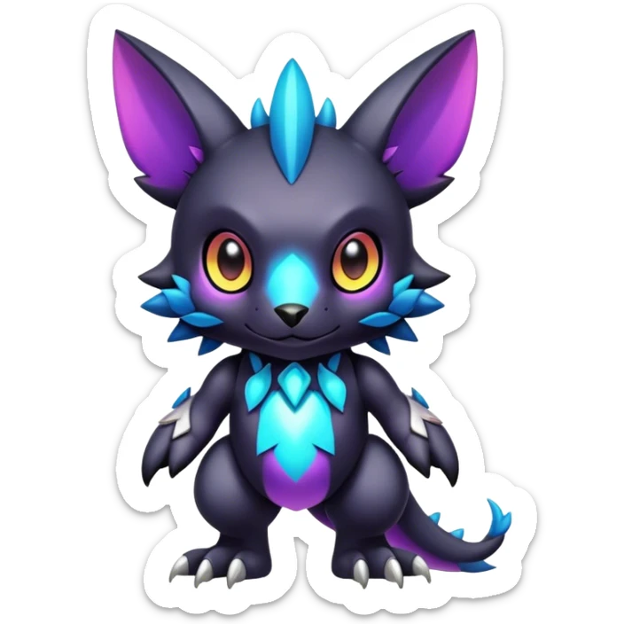 Cute cool colorful dark fantasy-Digimon-animal-hybrid full body sticker