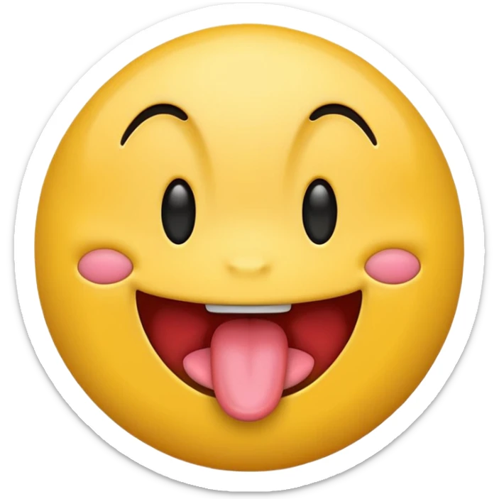 Emoji with tongue out sticker