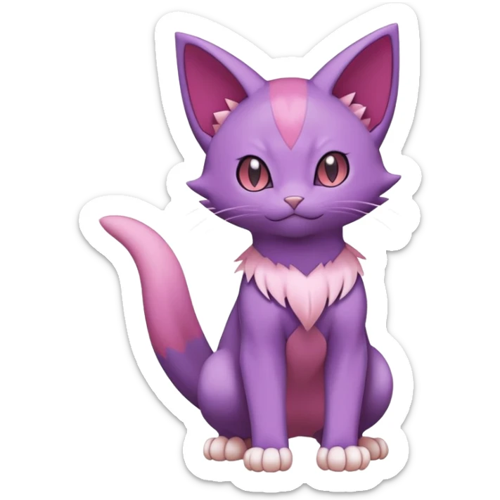 Purrloin-Skitty-Pokémon-Fakémon-hybrid-creature (full body) sticker
